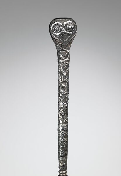 Umbrella, silk, metal, wood, American