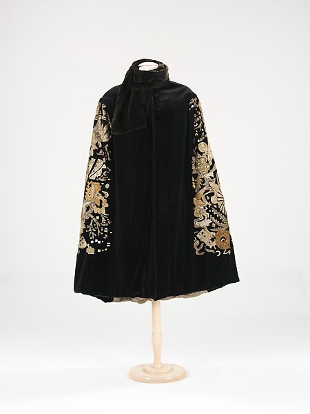 Evening cape, Myrbor (French, 1922–1936), silk, metal, French 