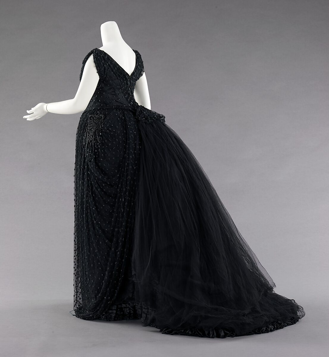 Evening dress, Hoschedé Rebours, silk, French