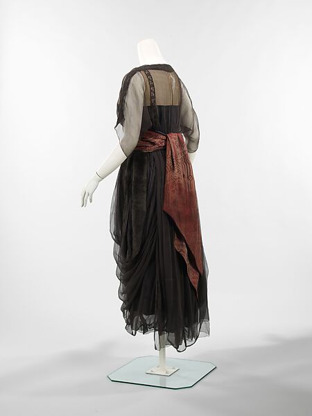 Dinner dress, House of Drecoll (French, 1902–1931), silk, fur, French