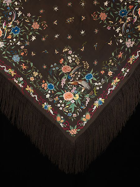 Shawl, silk, Chinese