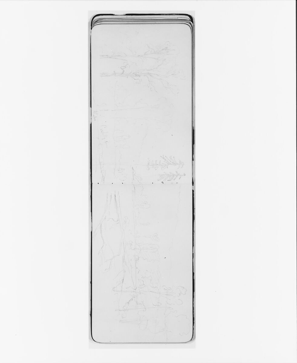 Cowlitz River; Kelso, Washington (from Sketchbook), Albert Bierstadt (American, Solingen 1830–1902 New York), Graphite on wove paper, American