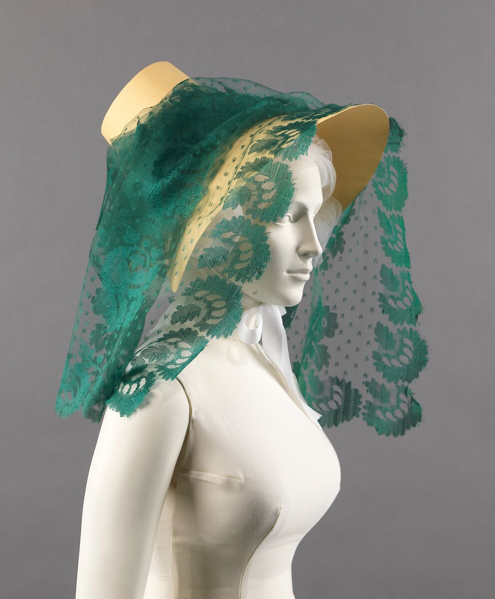 Veil, silk, probably British