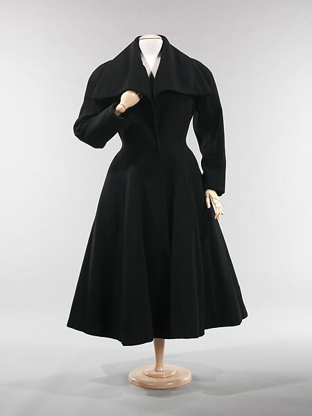 Coat, Charles James (American, born Great Britain, 1906–1978), wool, silk, American 