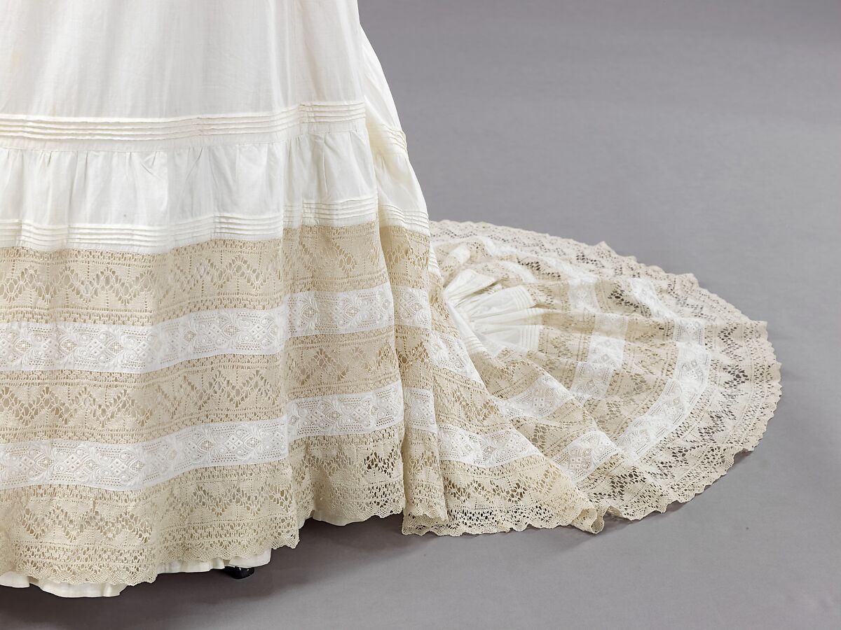 Petticoat, cotton, linen, American