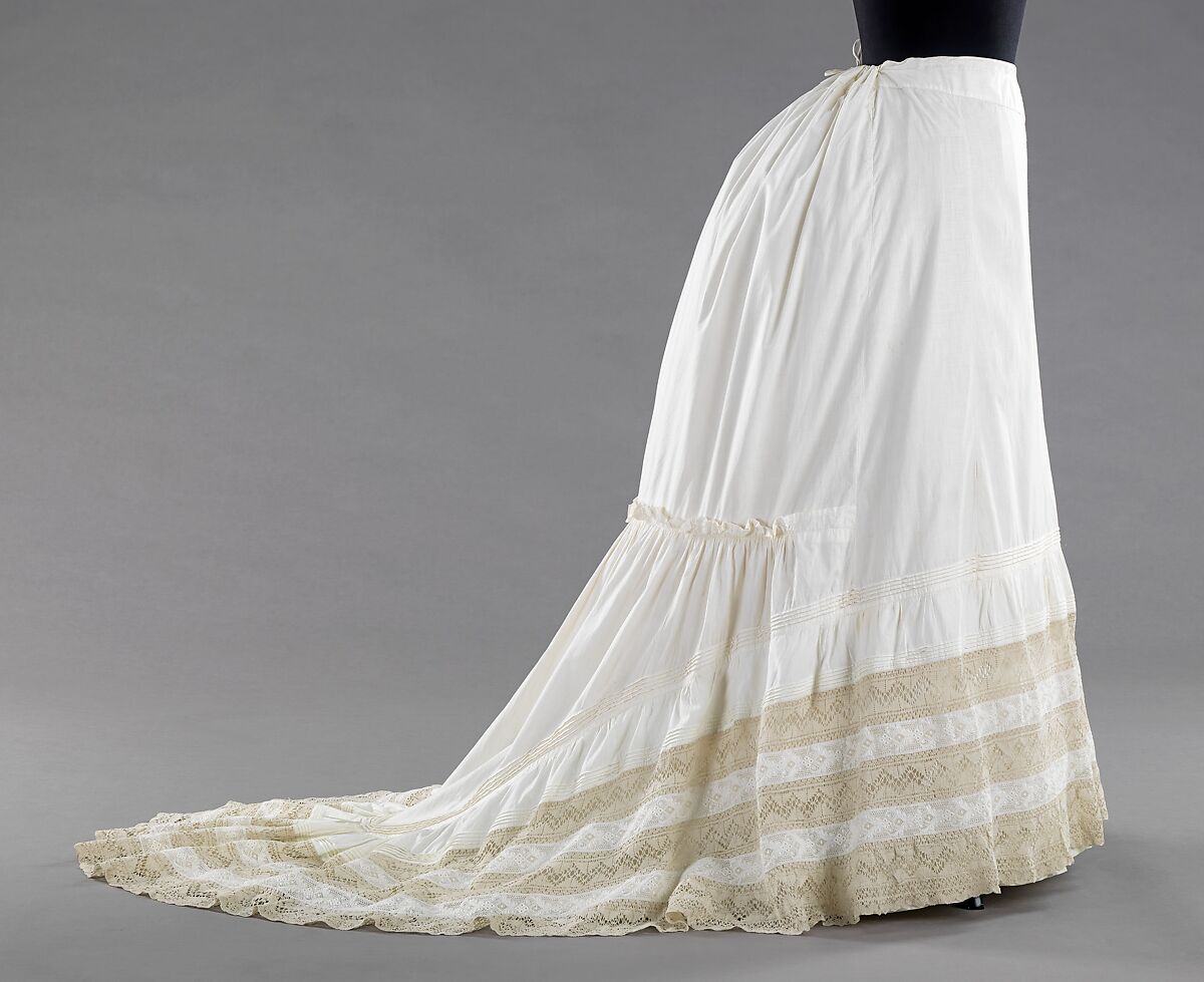 Petticoat, cotton, linen, American