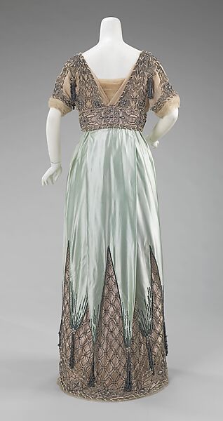 Evening dress, House of Worth (French, 1858–1956), silk, metal, French
