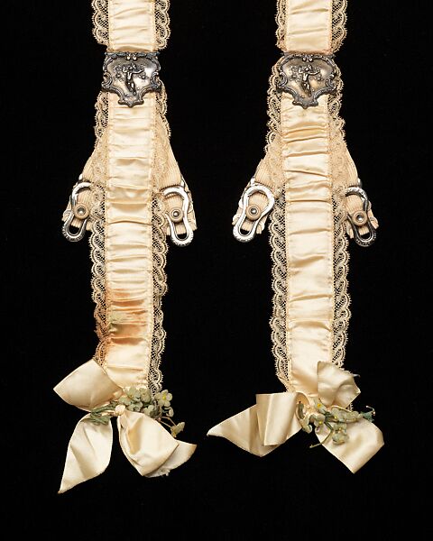 Wedding corset, (attributed) Lord &amp; Taylor (American, founded 1826), silk, bone, metal, elastic, American