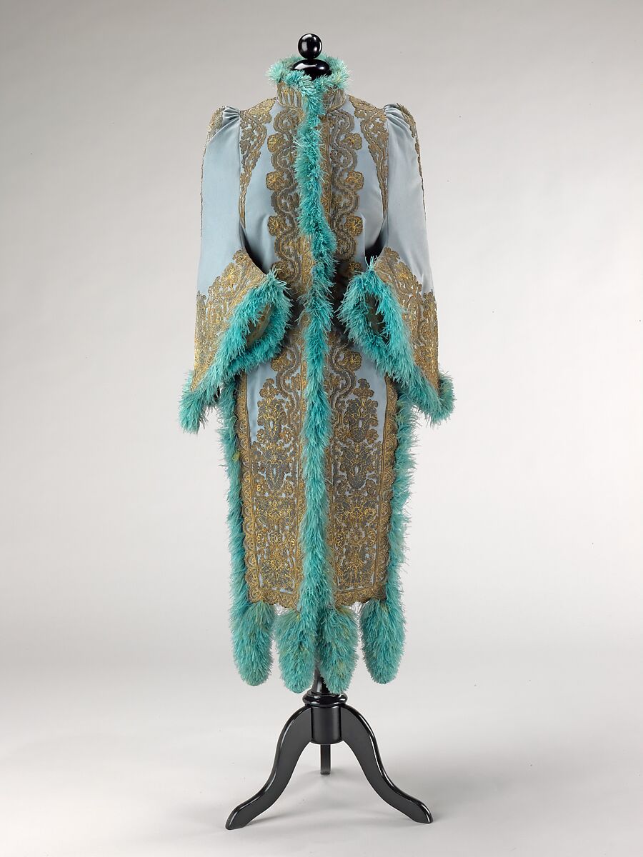 Mantle, Maison Pingat (French), wool, silk, metal, feathers, French 