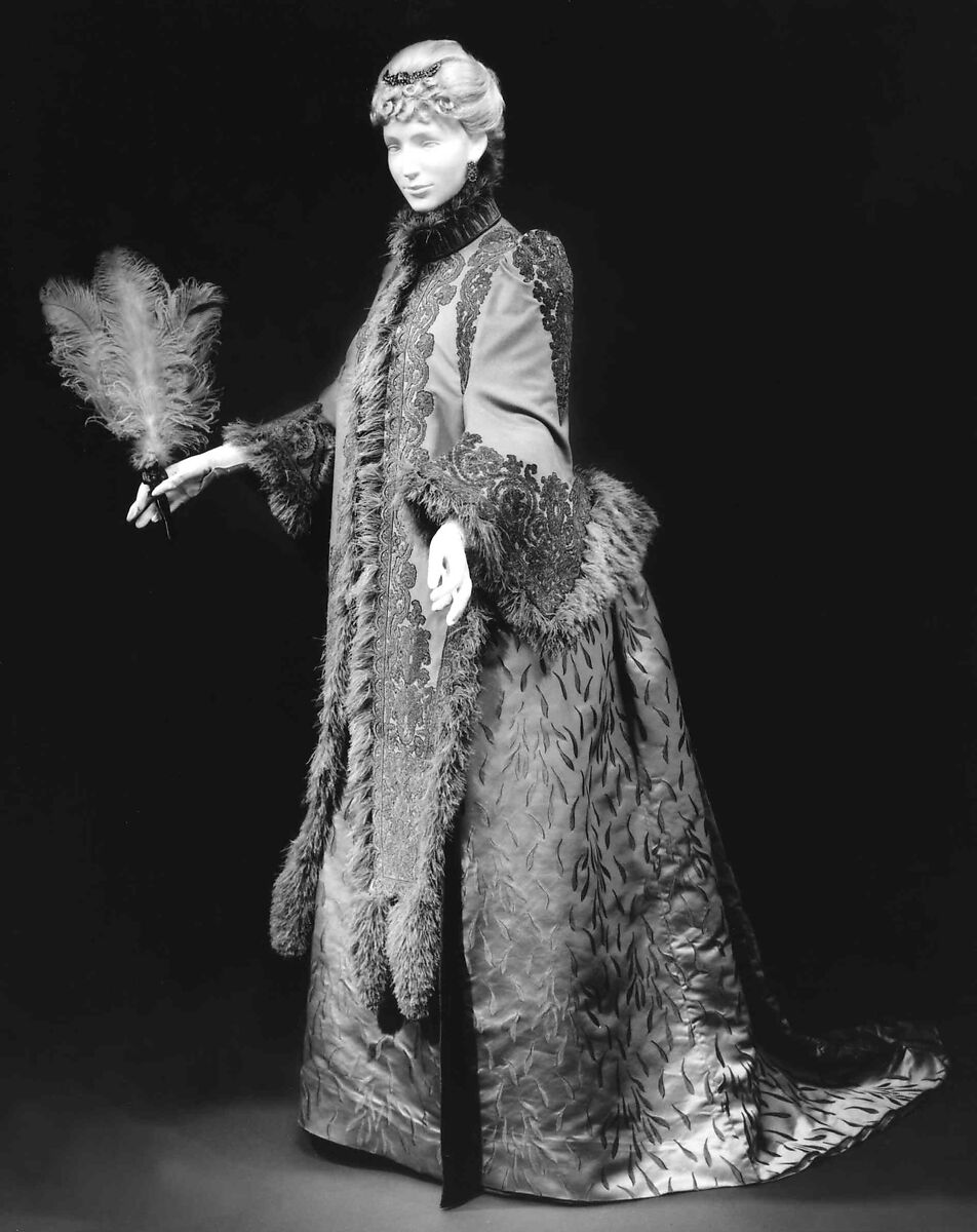 Mantle, Maison Pingat (French), wool, silk, metal, feathers, French