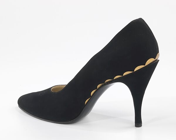 Cocktail shoes, Mr. David Evins (American, born England, 1909–1992), leather, metal, American