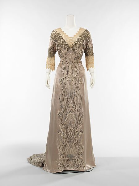 Dinner dress, Attributed to Callot Soeurs (French, active 1895–1937), silk, bead, linen, metal, French 