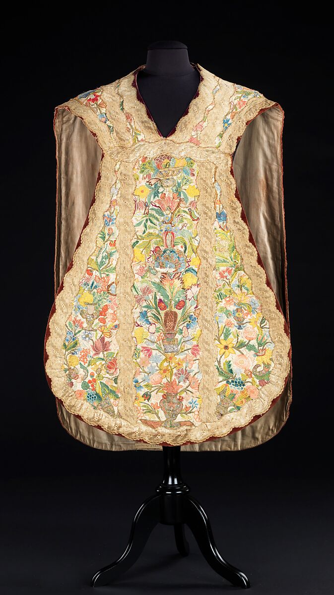 Chasuble, Silk, metal, probably Portuguese