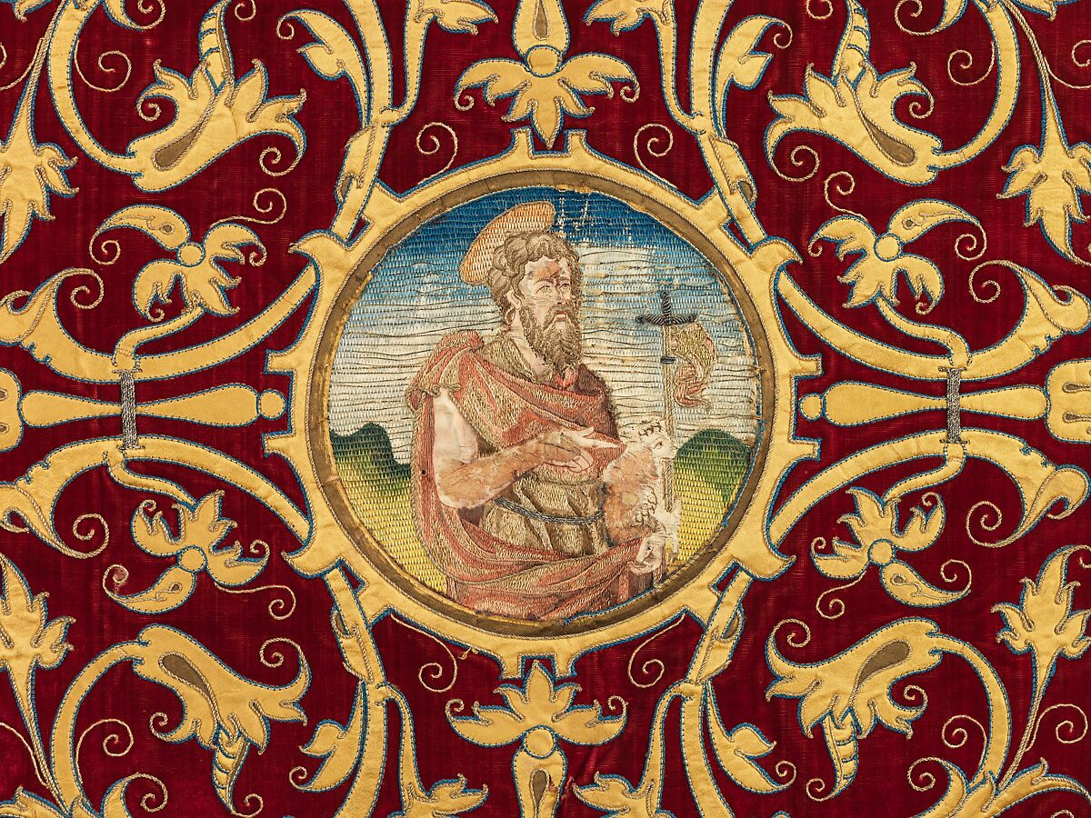 Dalmatic and maniple, Silk, metal, Italian