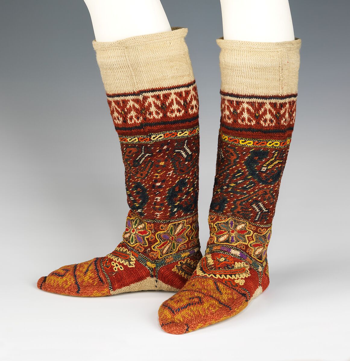 Socks, wool, metal, Macedonian 