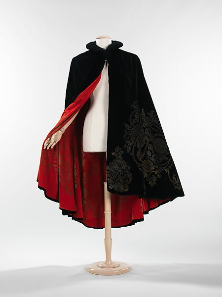 Evening cape, Gallenga (Italian, 1918–1974), silk, metal, Italian 
