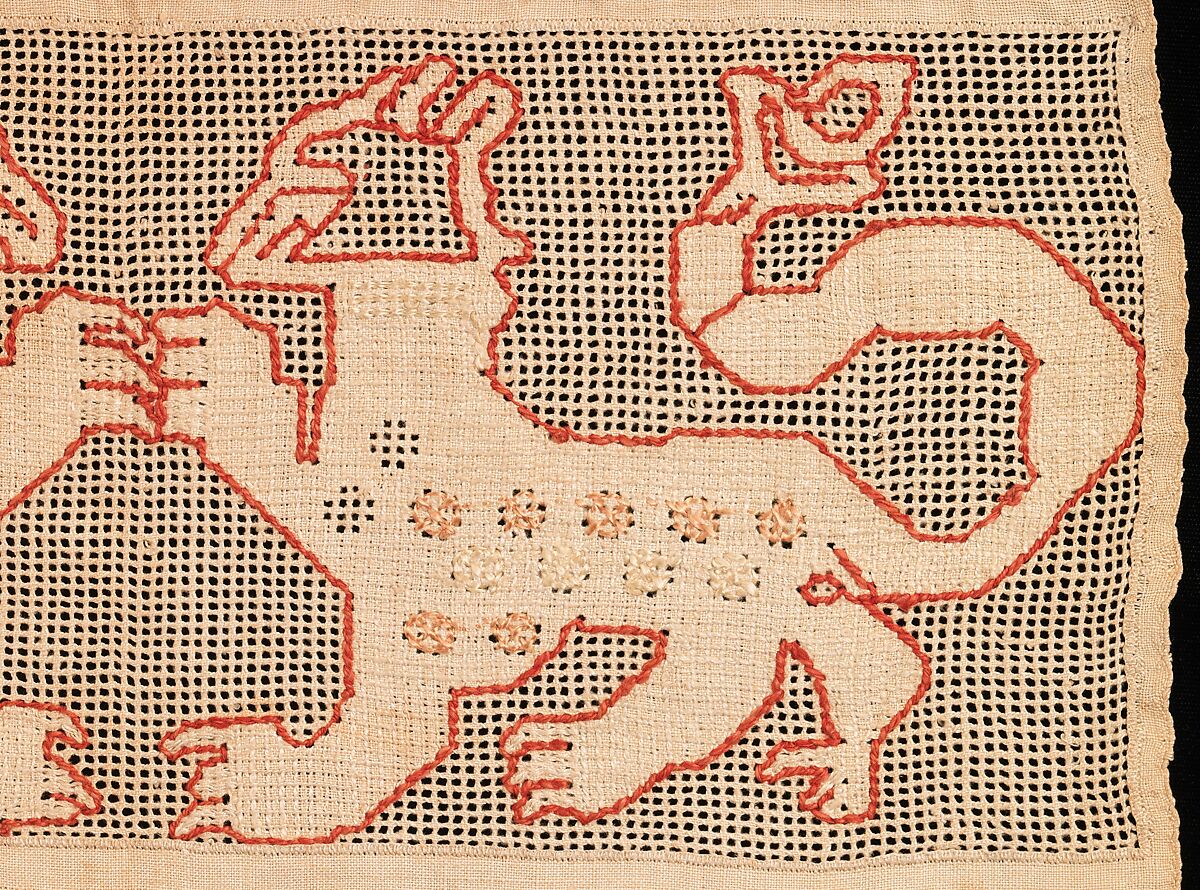 Towel border, Linen, silk, Russian