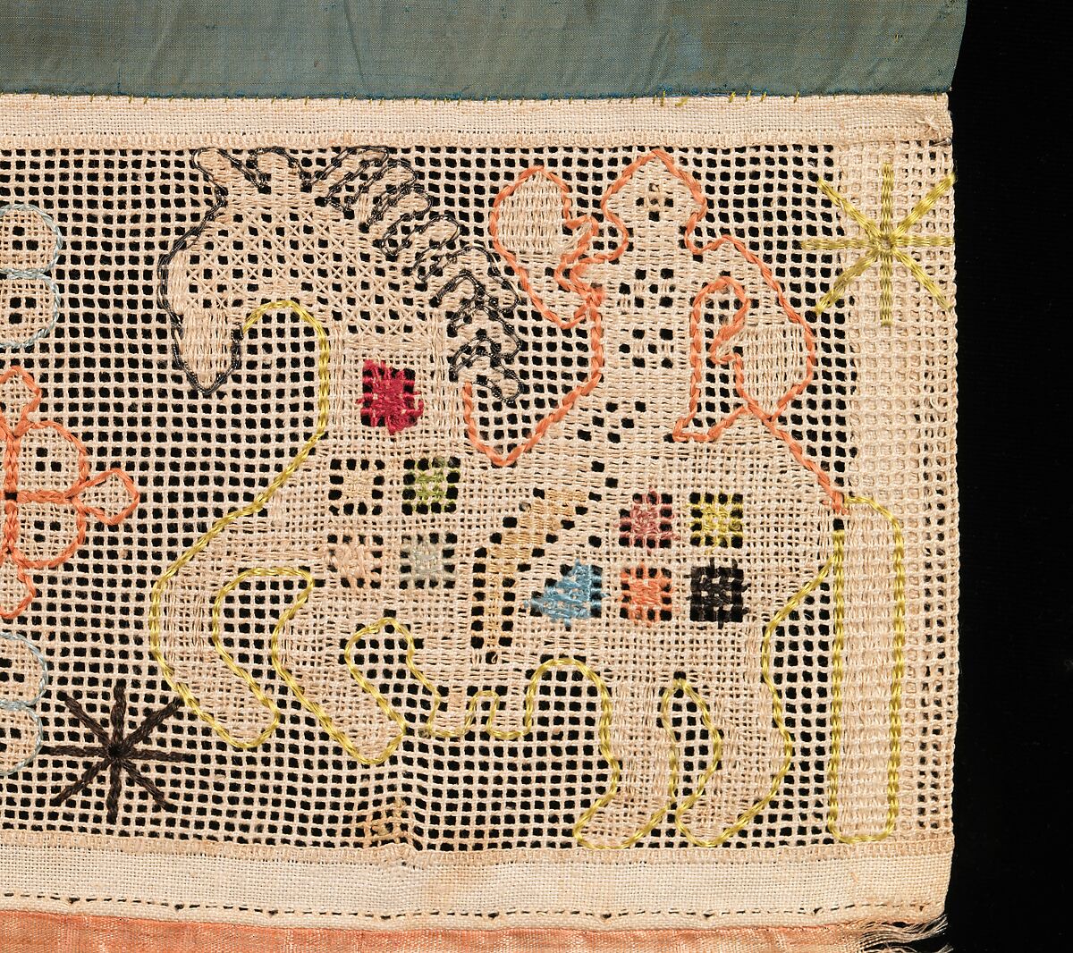 Towel border, Linen, silk, Russian