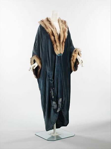 Evening coat, silk, fur, French 