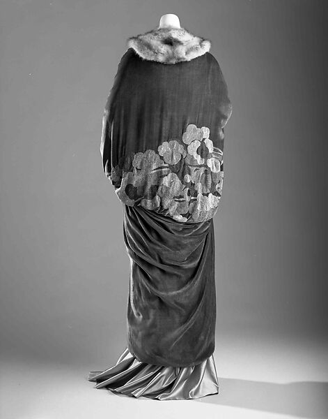 Evening coat, silk, fur, French