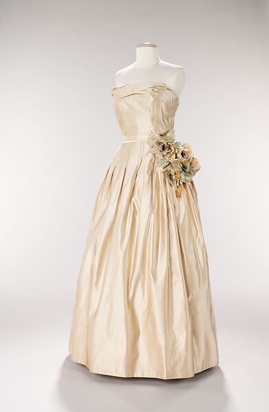 Evening dress, Attributed to House of Dior (French, founded 1946), silk, French 