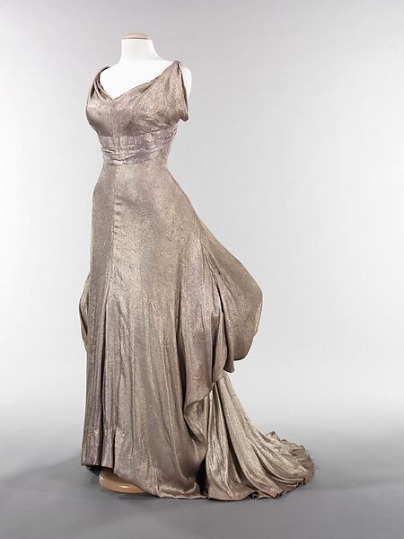 Evening dress, Charles James (American, born Great Britain, 1906–1978), silk, metal, American