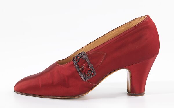 Evening pumps, Costa, silk, silver, rhinestones, French