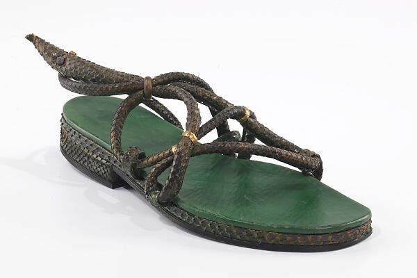 Sandals, leather, probably American