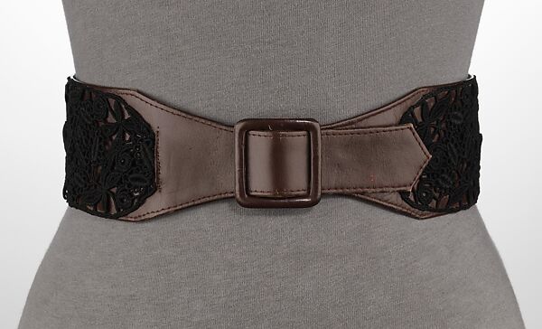 Evening belt, Steven Arpad (French, 1904–1999), leather, silk, probably French 