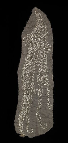 Textile, Attributed to Sarah Lipska (Polish, 1882–1973), silk, rhinestones, French 