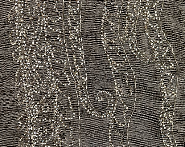 Textile, Attributed to Sarah Lipska (Polish, 1882–1973), silk, rhinestones, French