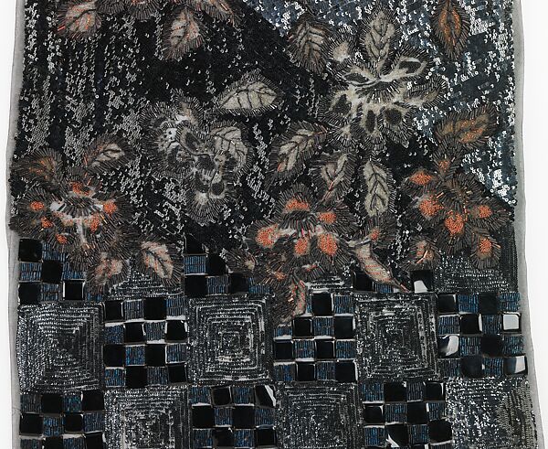 Textile, Attributed to Sarah Lipska (Polish, 1882–1973), silk, plastic, metal, French