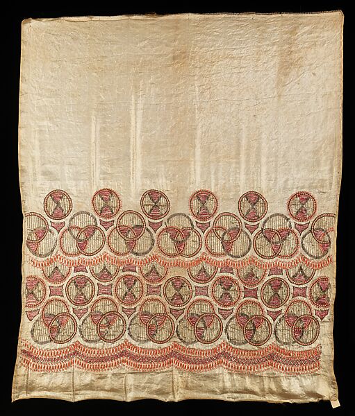 Textile, Attributed to Sarah Lipska (Polish, 1882–1973), silk, metal, glass, French 