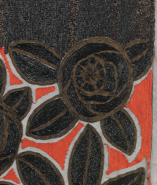 Textile piece, Textile design attributed to Sarah Lipska (Polish, 1882–1973), silk, metal, French