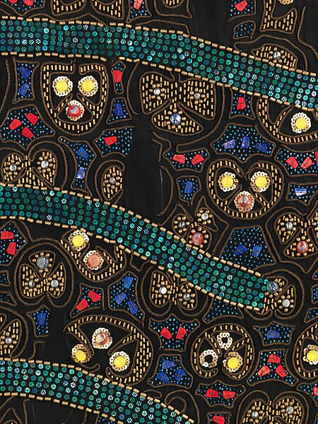 Habit à la disposition, Textile design attributed to Sarah Lipska (Polish, 1882–1973), silk, glass, metal, French