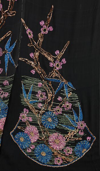 Textile piece, Textile design attributed to Sarah Lipska (Polish, 1882–1973), silk, metal, French