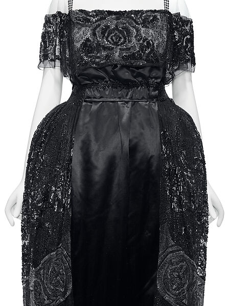 Evening dress, Weeks (French), silk, rhinestones, metal, French