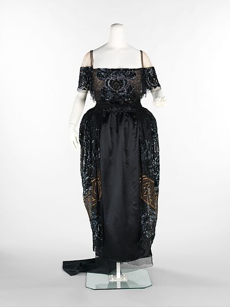 Evening dress, Weeks (French), silk, rhinestones, metal, French 