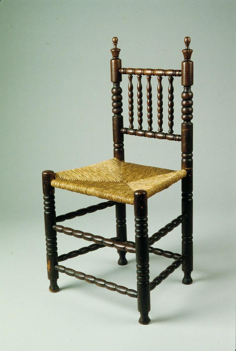 Spindle-back chair, Cherry, ash, American