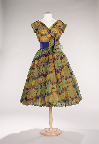 Cocktail dress, House of Dior (French, founded 1946), silk, nylon, French 