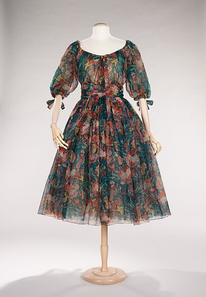 Cocktail dress, House of Dior (French, founded 1946), silk, nylon, French 