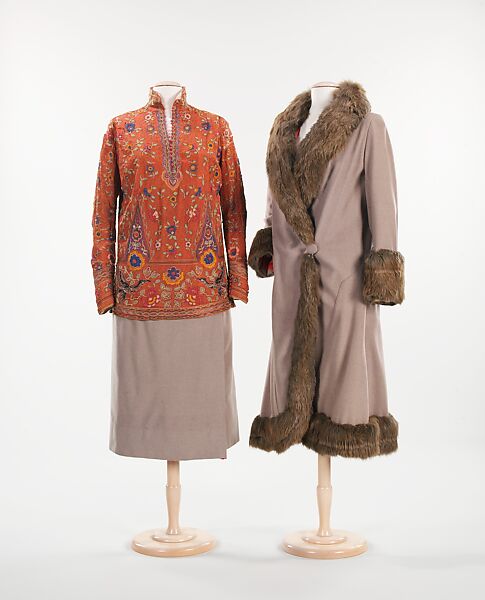 Ensemble, Redfern (1847–1940), silk, wool, beads, metal, fur, French 