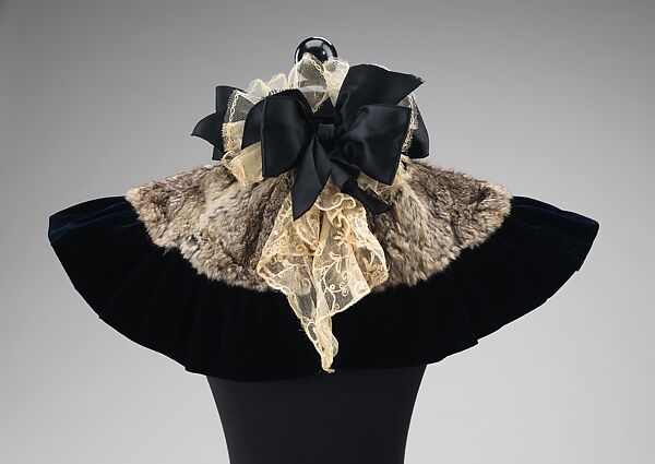 Capelet, fur, silk, American