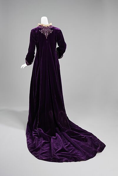 Tea gown, House of Worth (French, 1858–1956), silk, metal, French