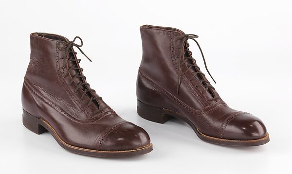 Balmorals, Hurd Shoe Co., leather, American 