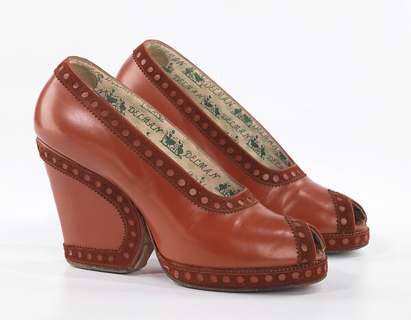 Pumps, Delman (American, founded 1919), leather, American 