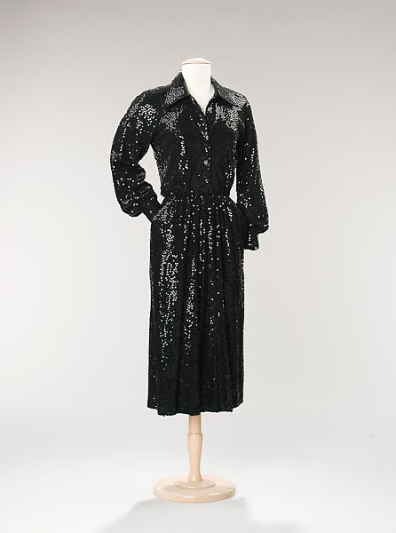 Cocktail dress, Norman Norell (American, Noblesville, Indiana 1900–1972 New York), silk, plastic, American 
