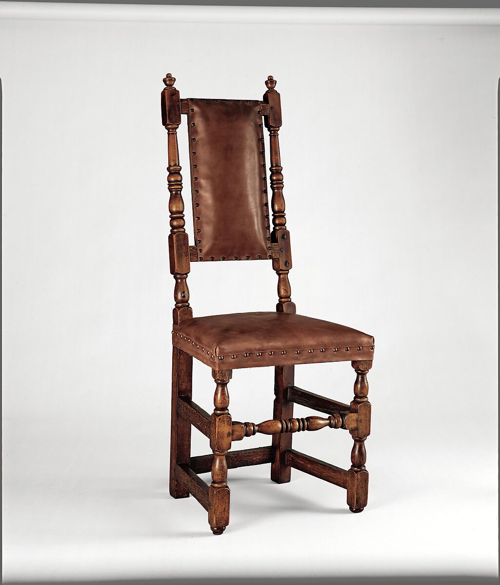 Leather chair, Maple, oak, American 