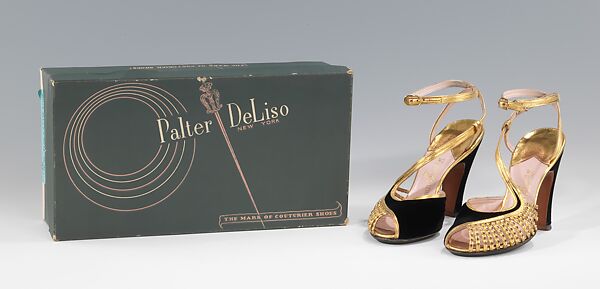 Dance shoes, Palter DeLiso, Inc. (American, 1927–1975), leather, silk, American 