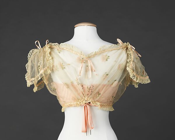 Camisole, B. Altman &amp; Co. (American, 1865–1990), silk, linen, metal, American